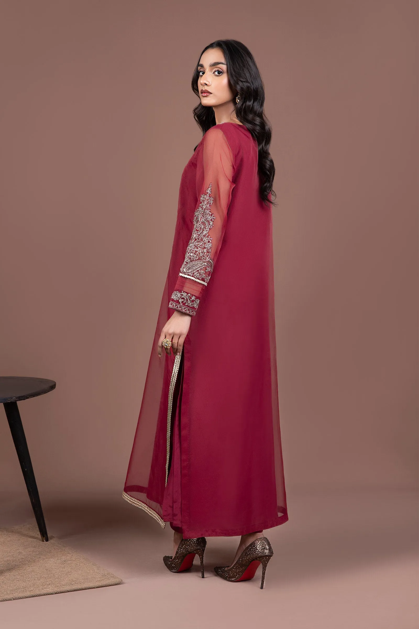 2 Pc Embroidered Organza Suit | MB-F24-508