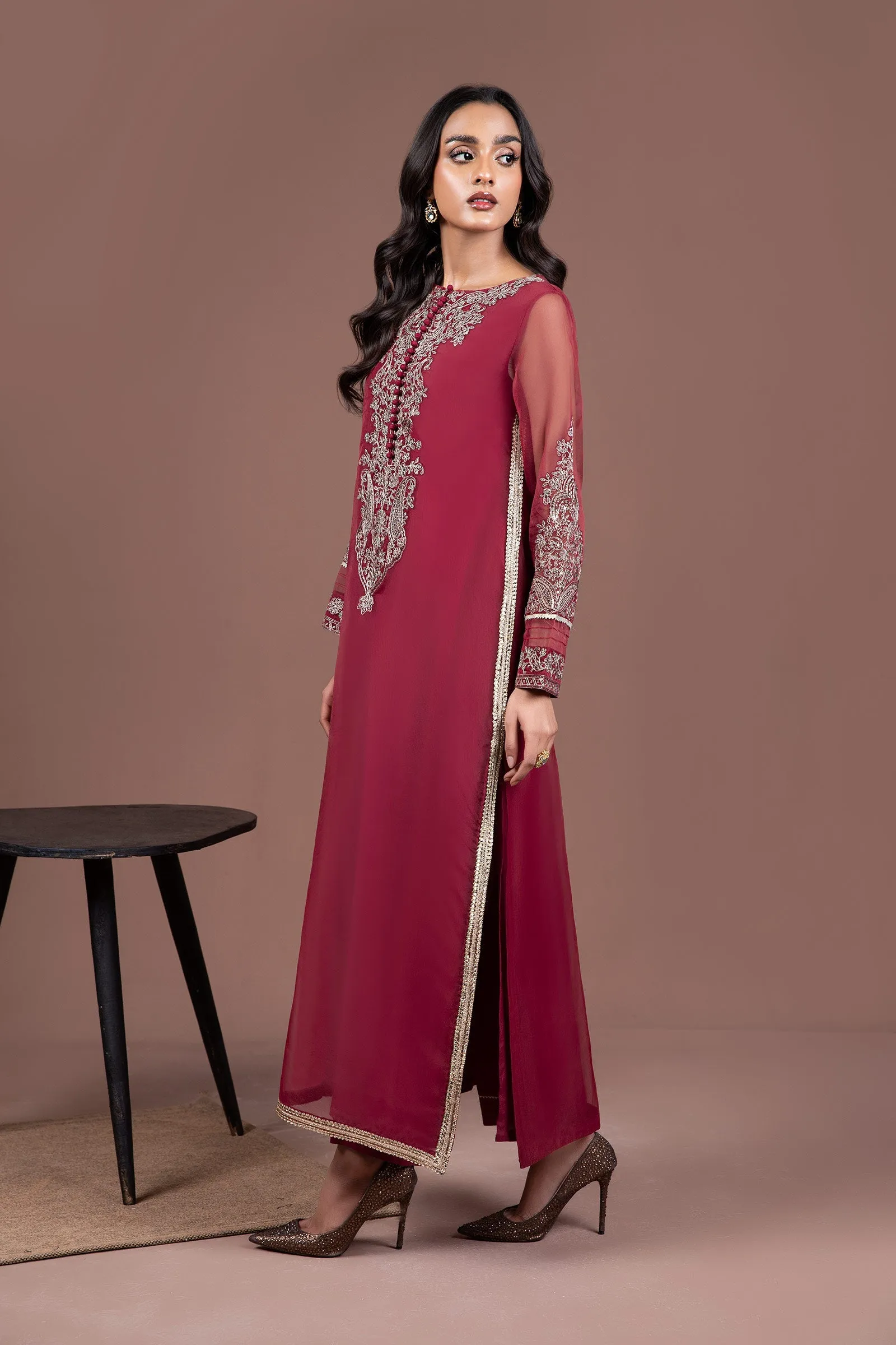 2 Pc Embroidered Organza Suit | MB-F24-508