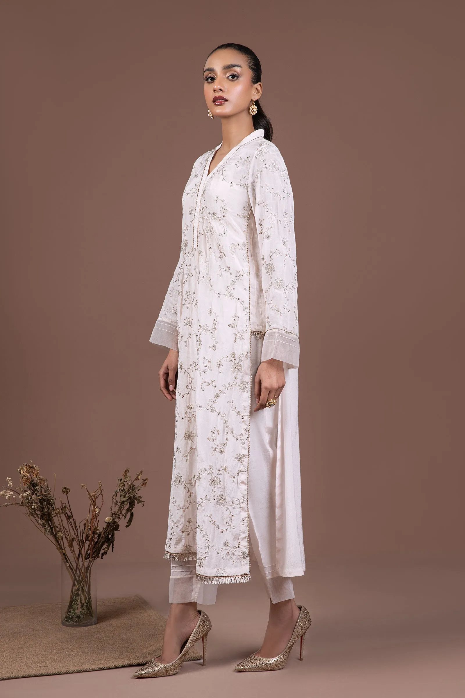 2 Pc Embroidered Raw Silk Suit | MB-F24-510