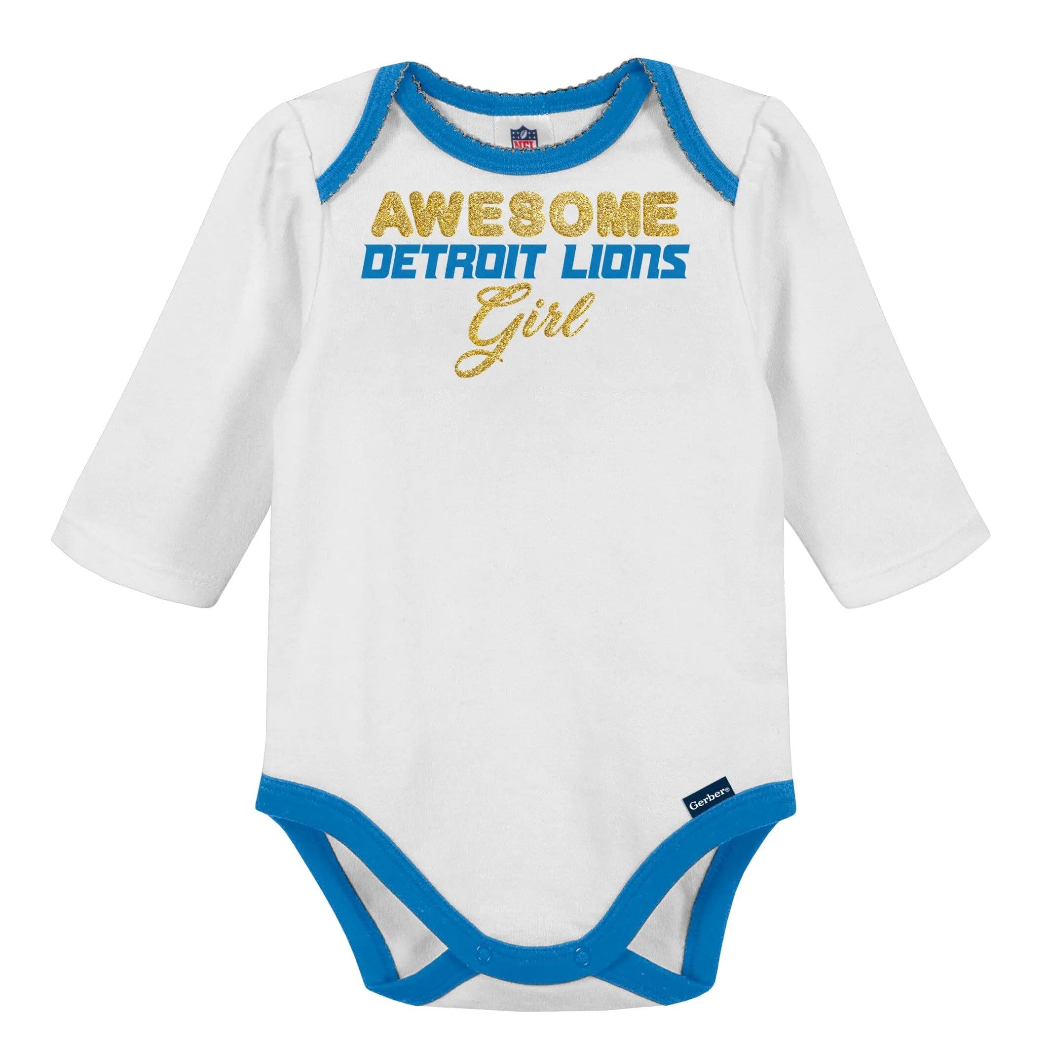 3-Piece Baby Girls Lions Bodysuit, Footed Pant, & Cap Set