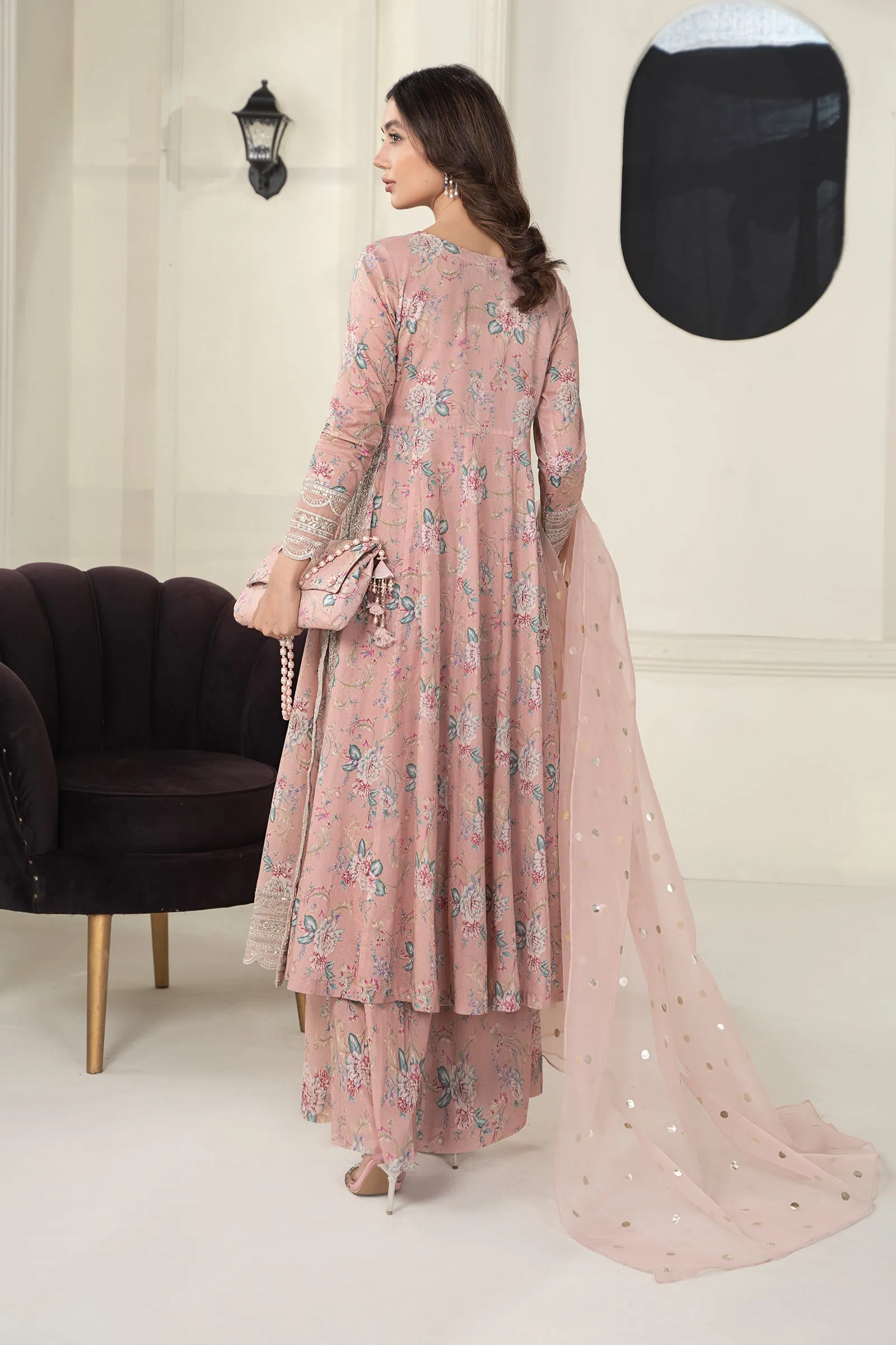 3 Piece Embroidered Lawn Suit | DW-EF24-131