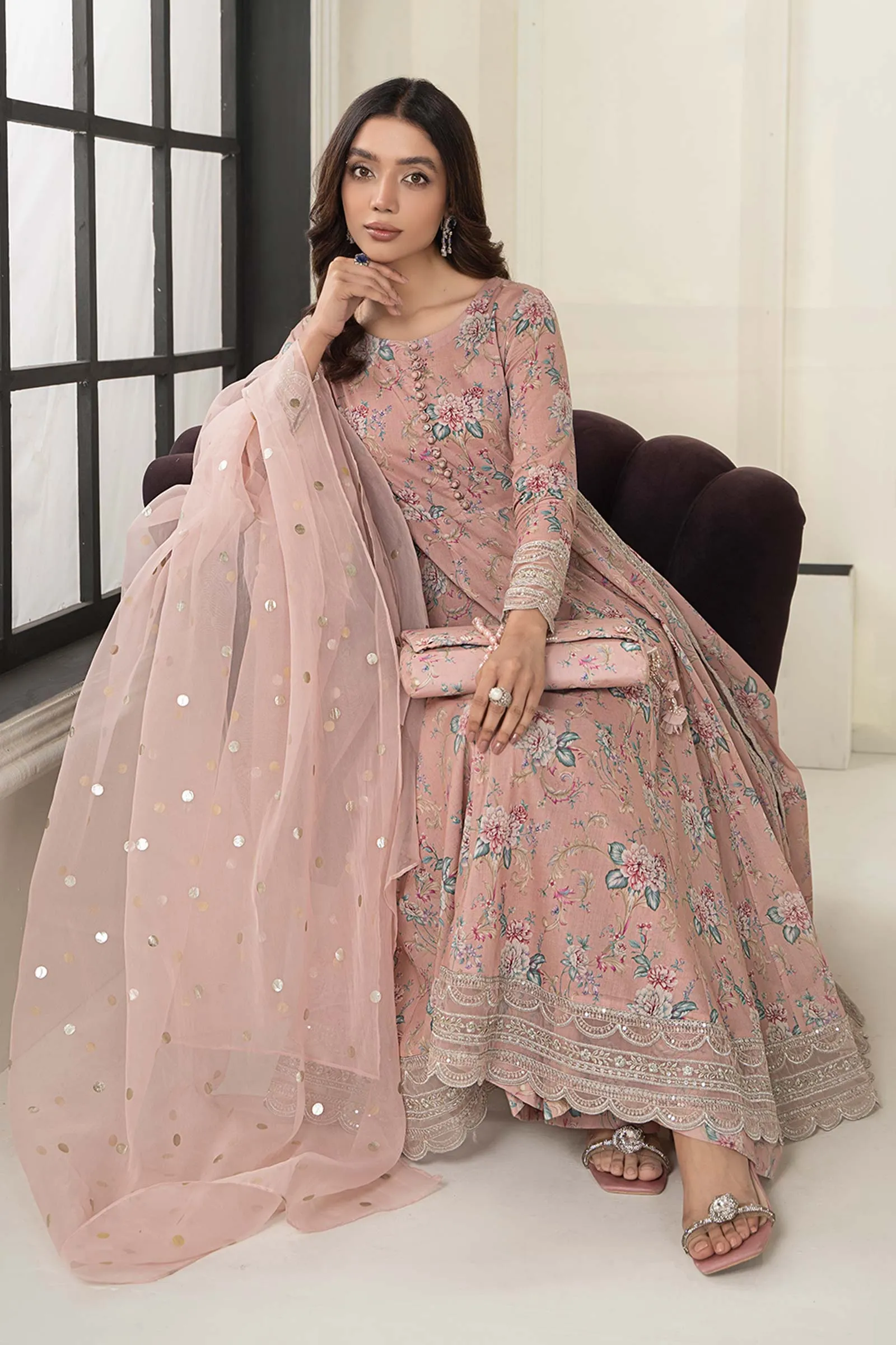 3 Piece Embroidered Lawn Suit | DW-EF24-131