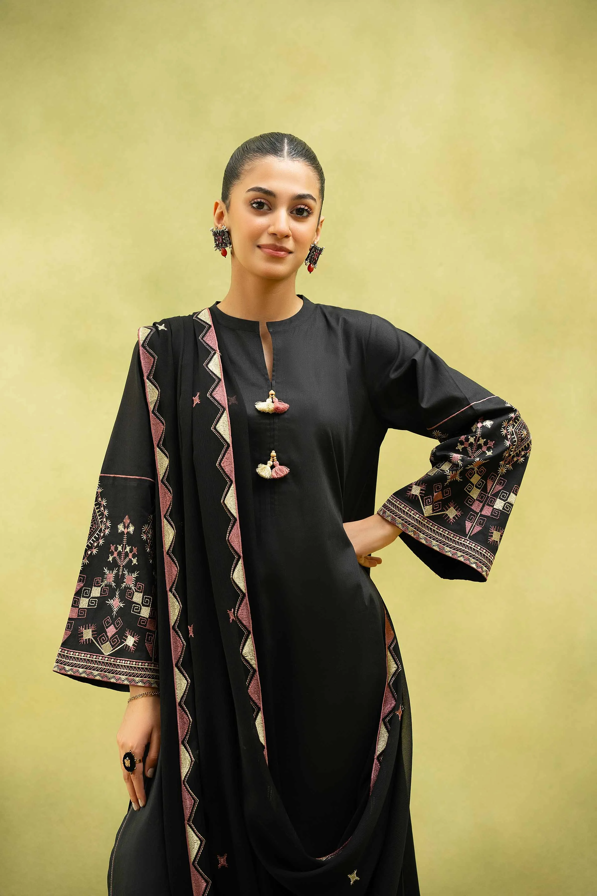 3 Piece - Embroidered Suit - PS25-55