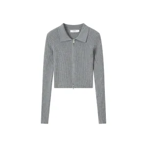 9976 Zip-Up Knit Top