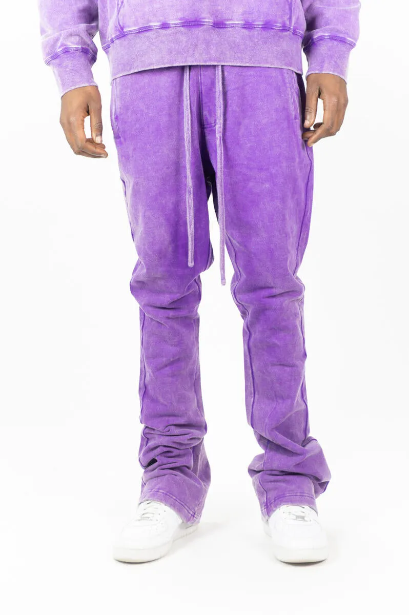 Acid Washed Fleece Stacked Pants | RINGSPUN