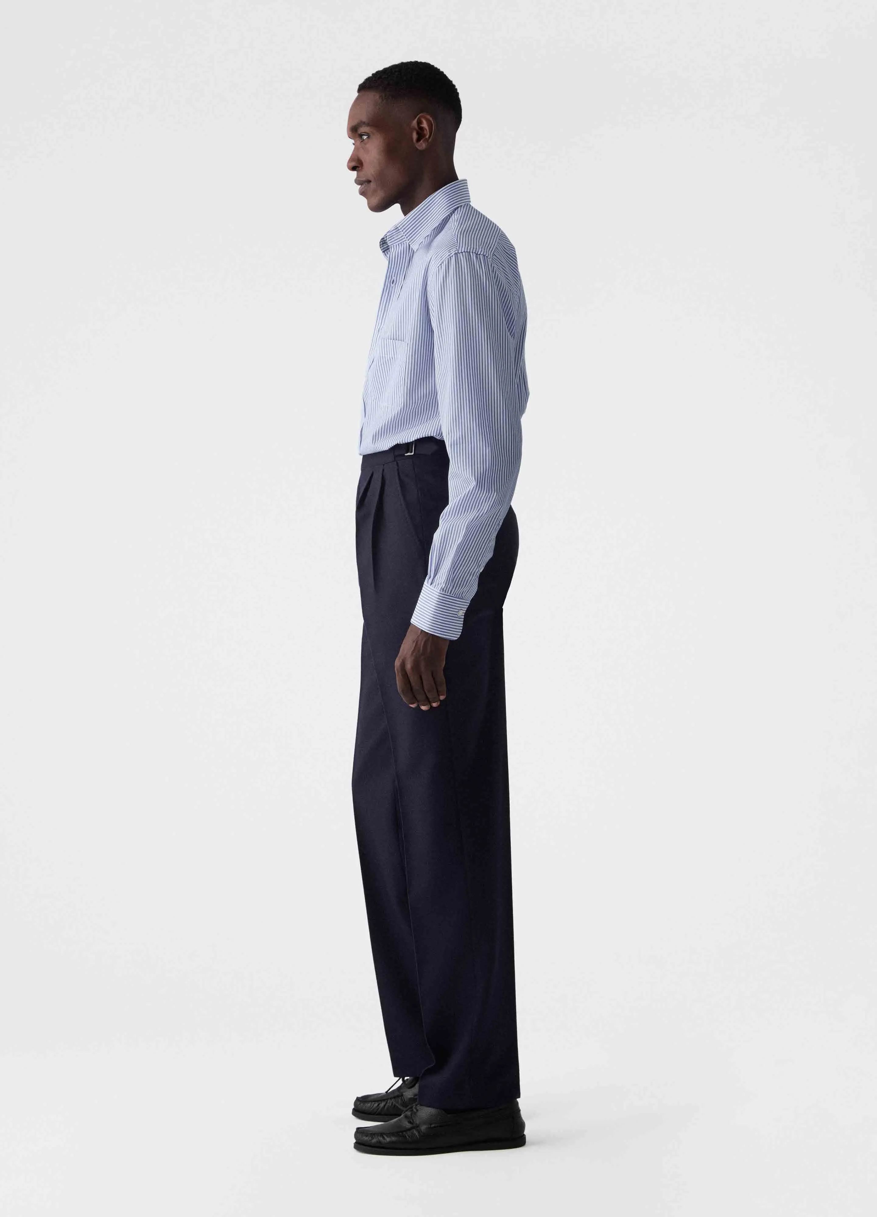 Antonio Winter High Twist Trousers - Navy