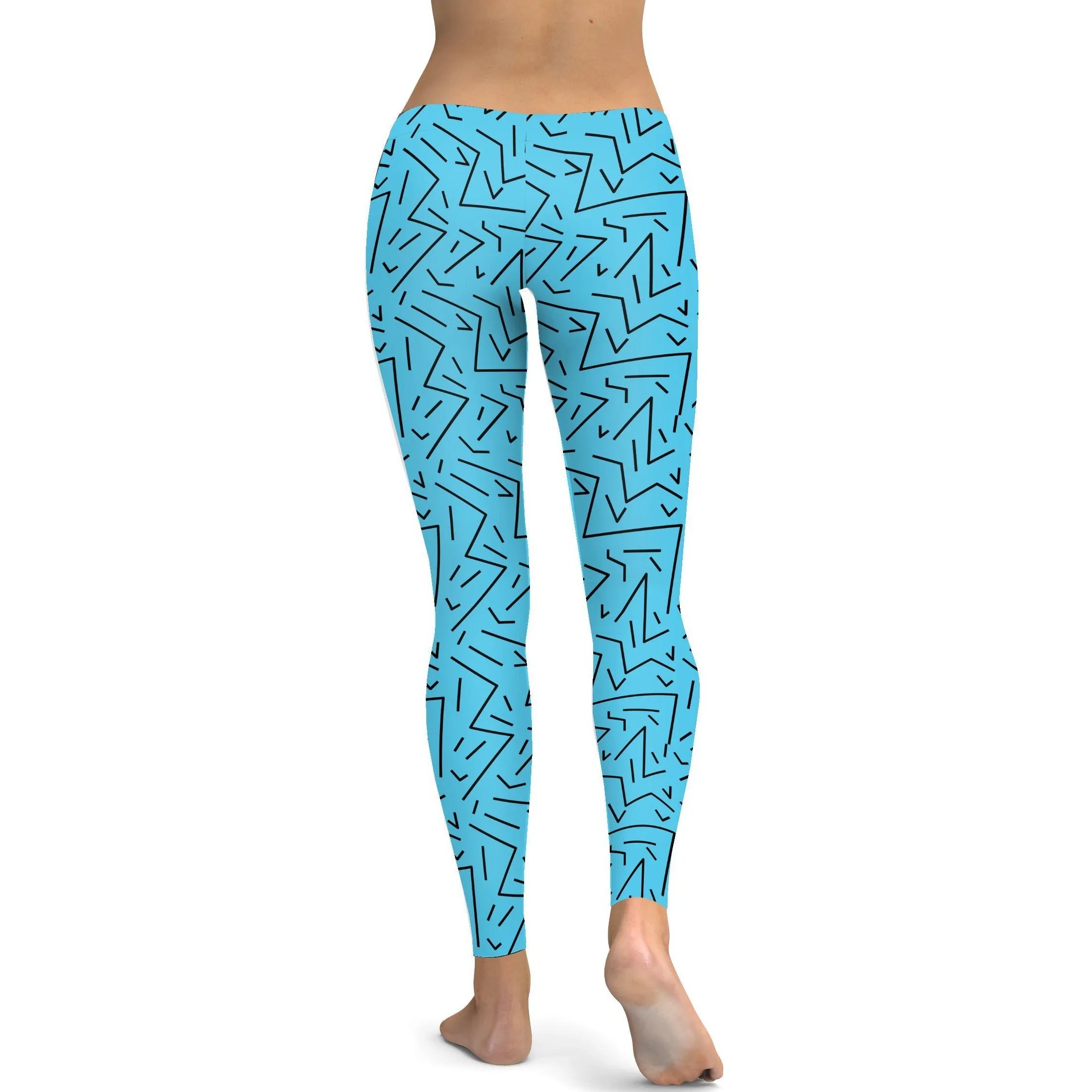 Aqua Black Line Leggings