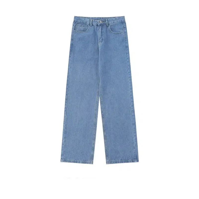 Basic Washed Wide-leg Versatile Jeans