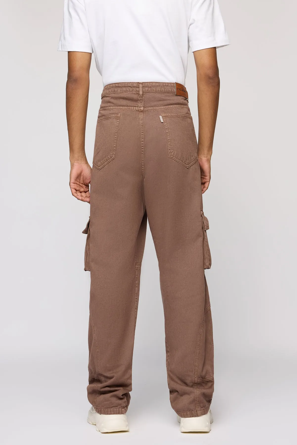 Battle Brown Men's Baggy Cargo Jeans