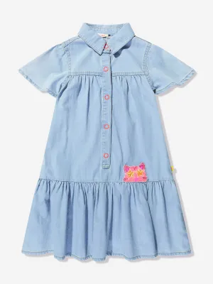 Billieblush Girls Light Denim Shirt Dress in Blue