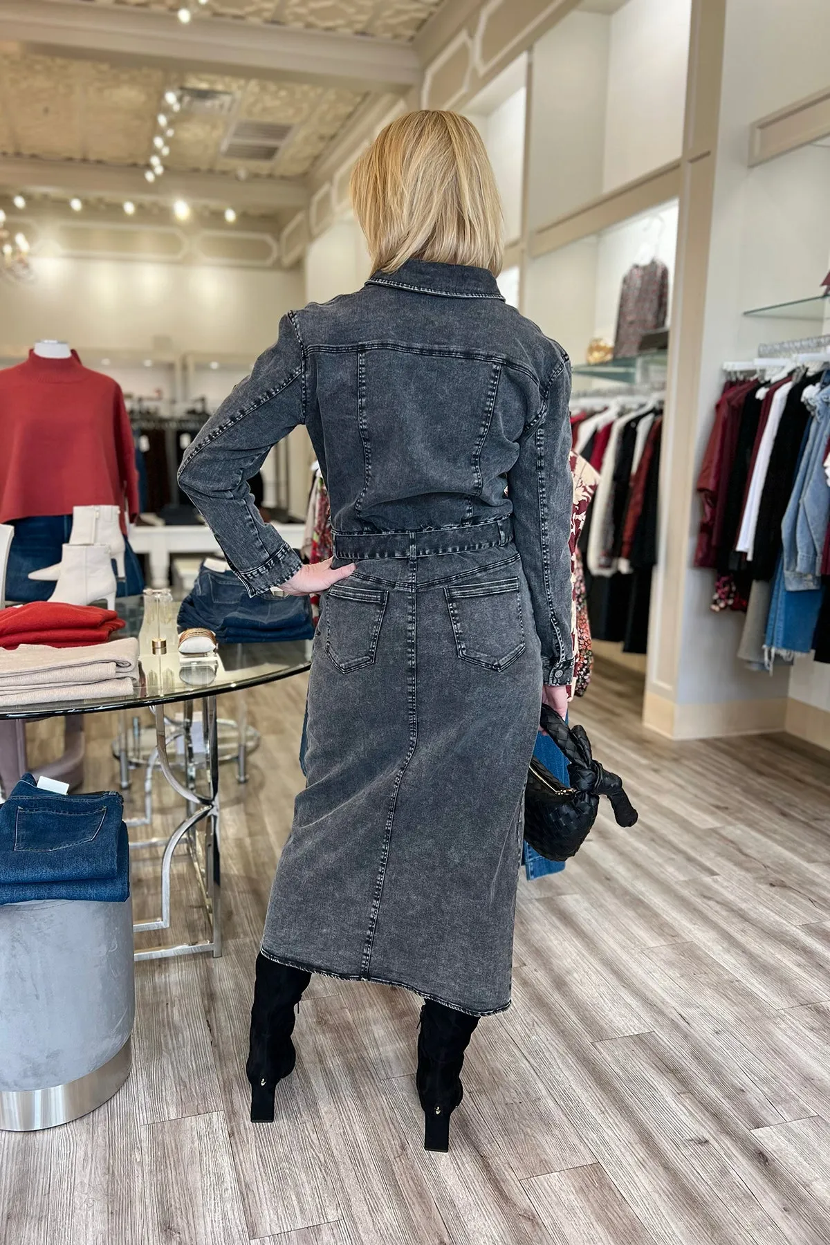 Black Denim Midi Dress