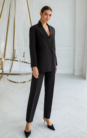 Black Double-Breasted Suit 2-Piece