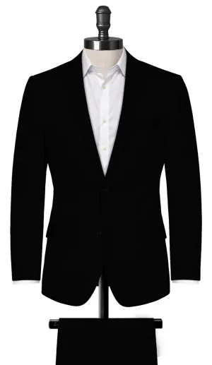 Black Fine Stripe Suit