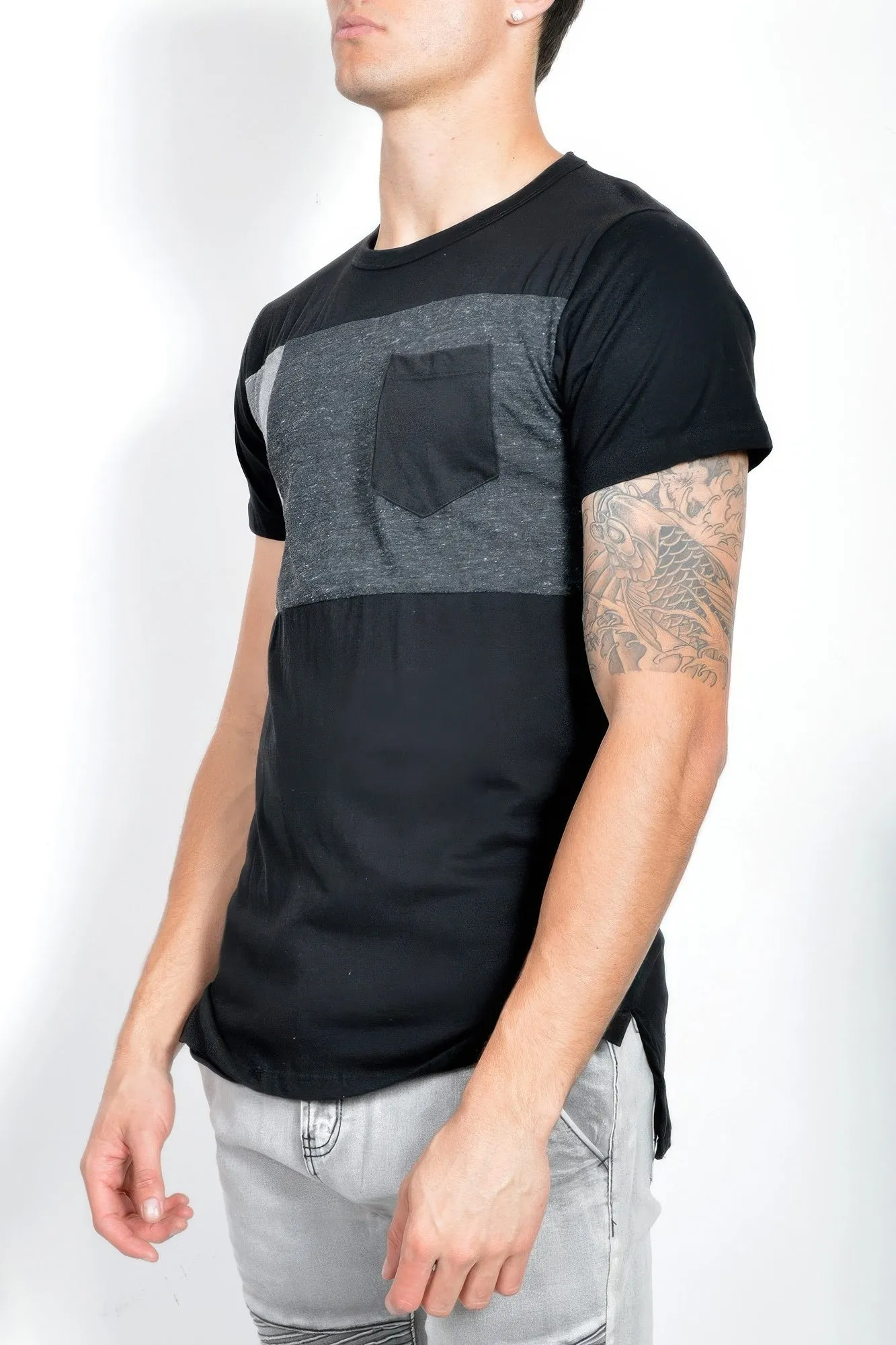 Black Mens Short Sleeve T-shirt Top