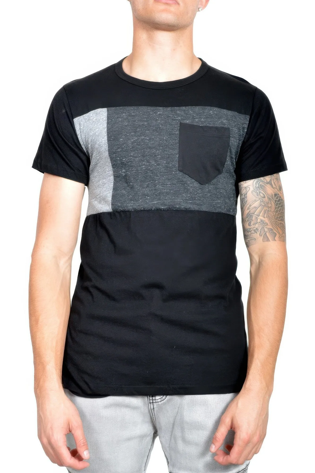 Black Mens Short Sleeve T-shirt Top