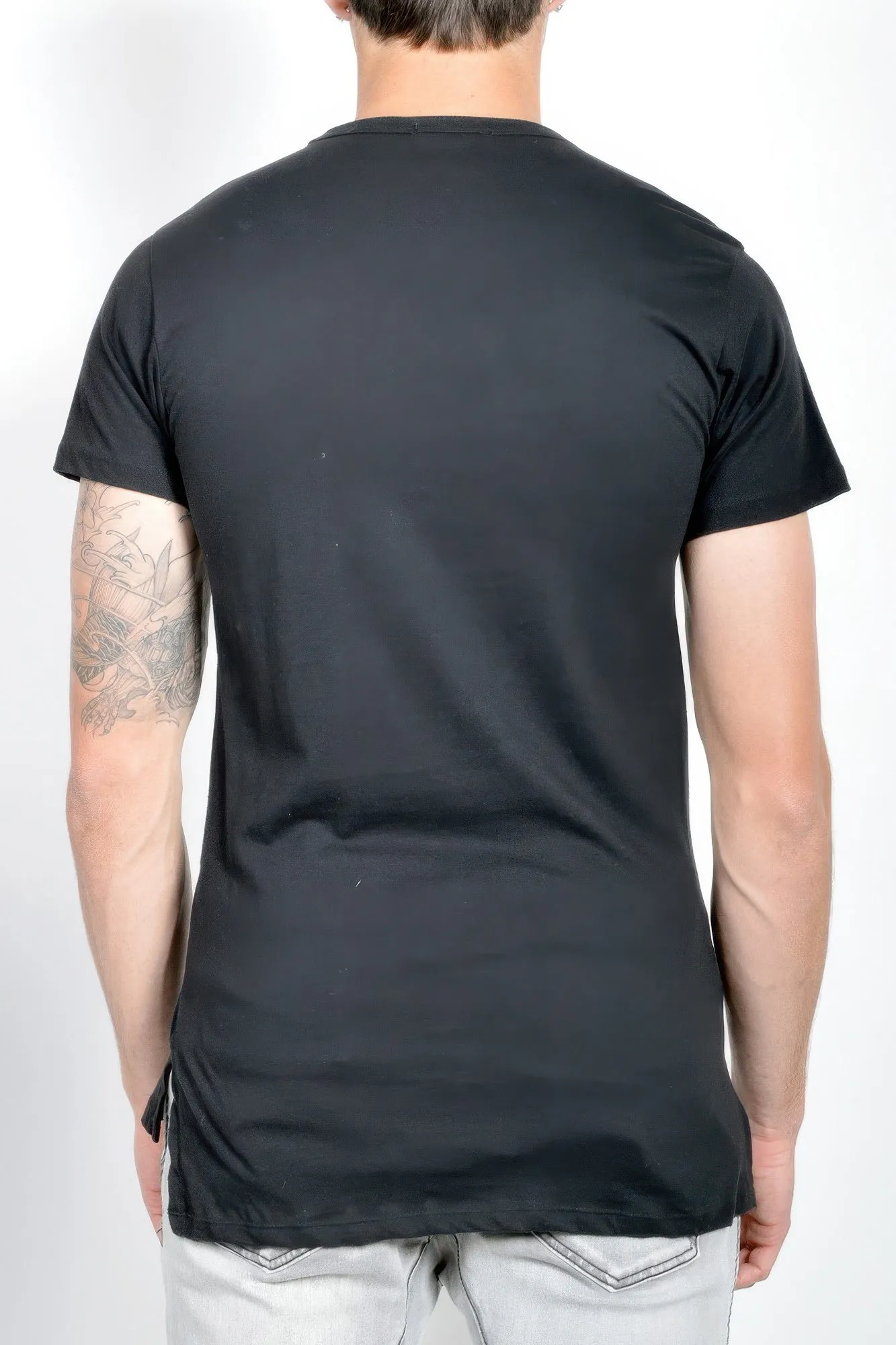 Black Mens Short Sleeve T-shirt Top