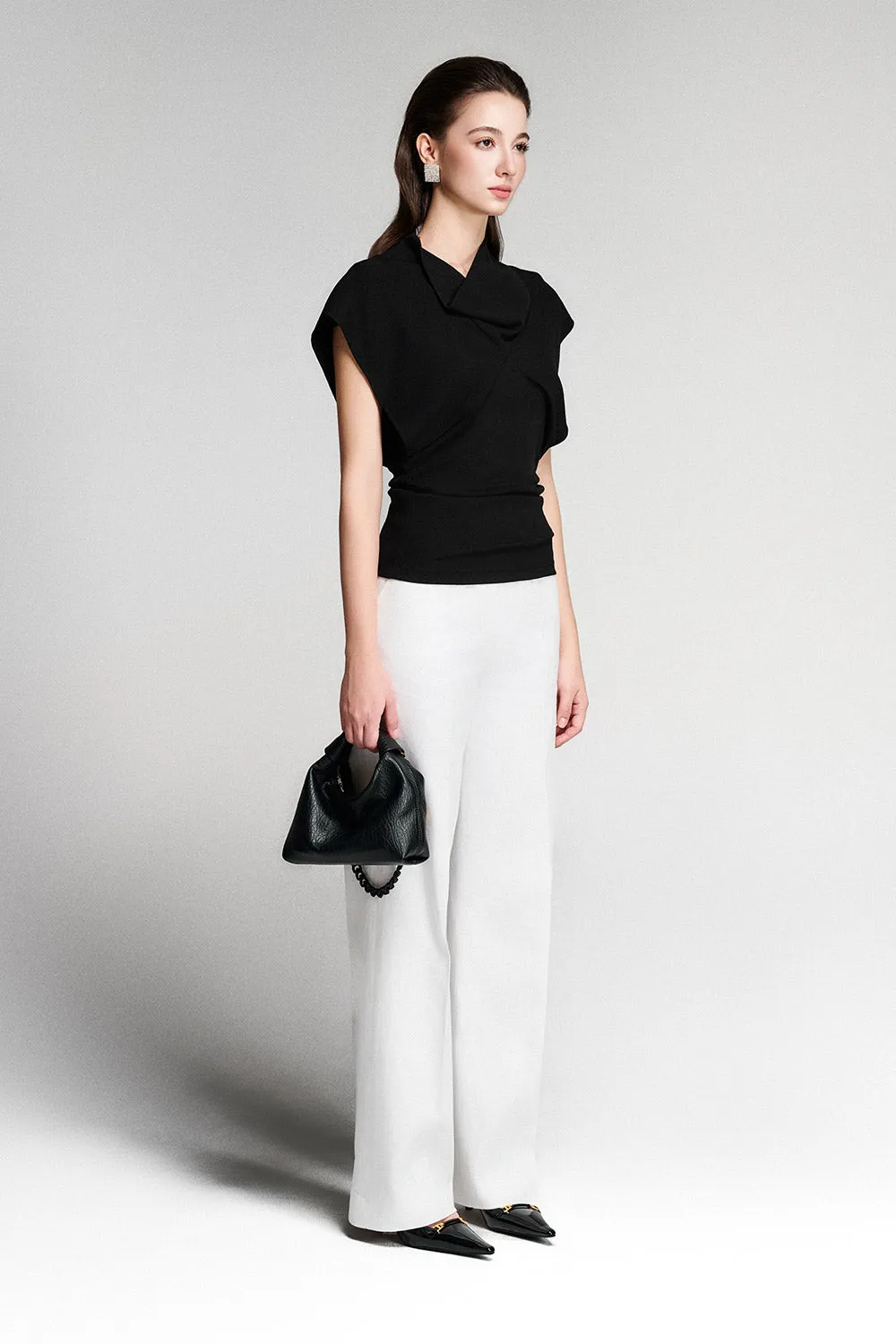 Blair Straight Ribbed Linen Ankle Length Trousers