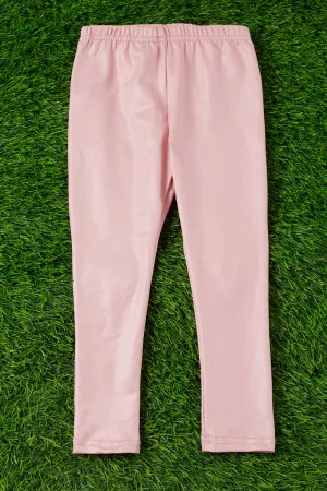 Blush pink satin silk stretchy leggings. PNG25153108 jeann