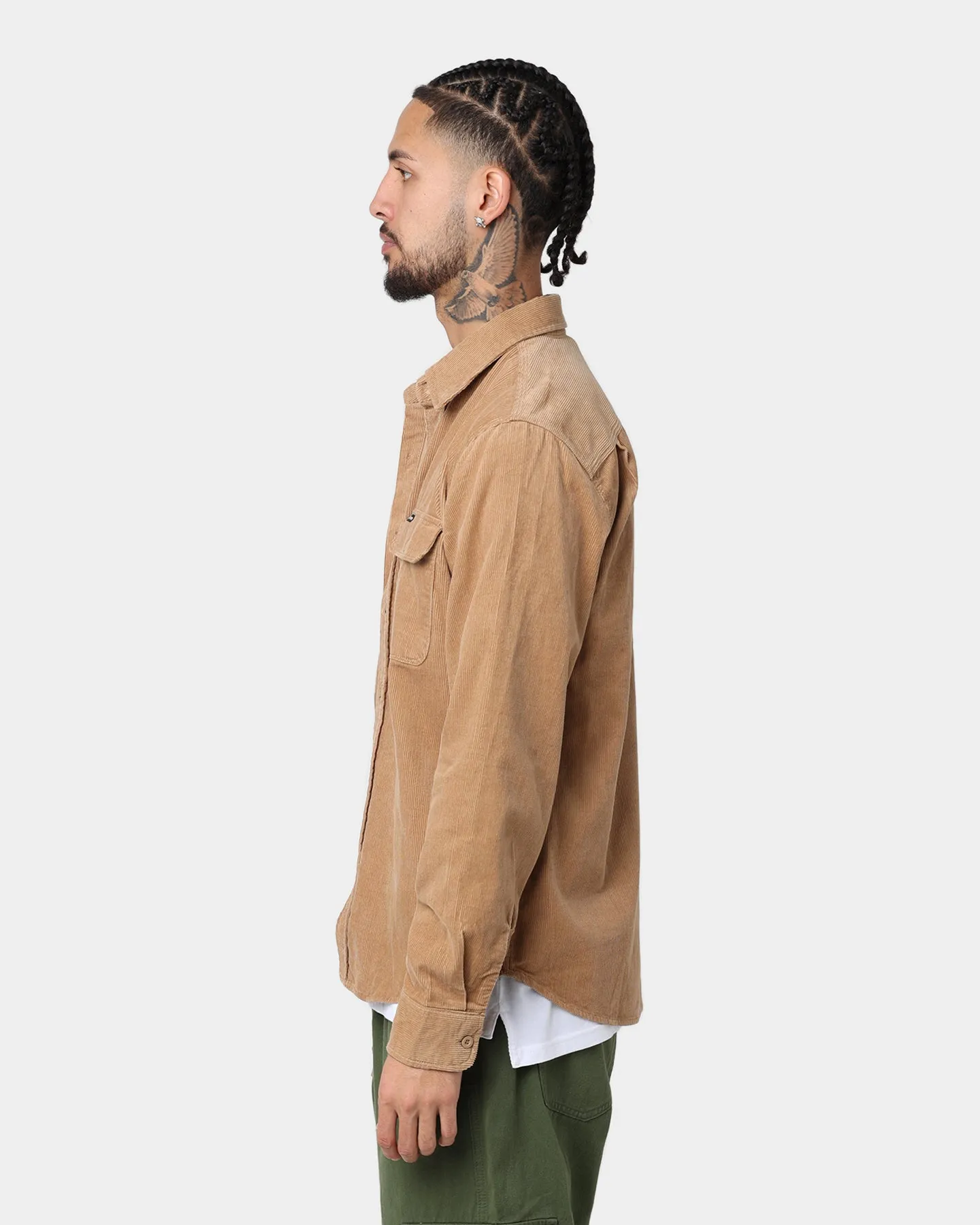 Brixton Bowery Corduroy Long Sleeve Button Up Mojave