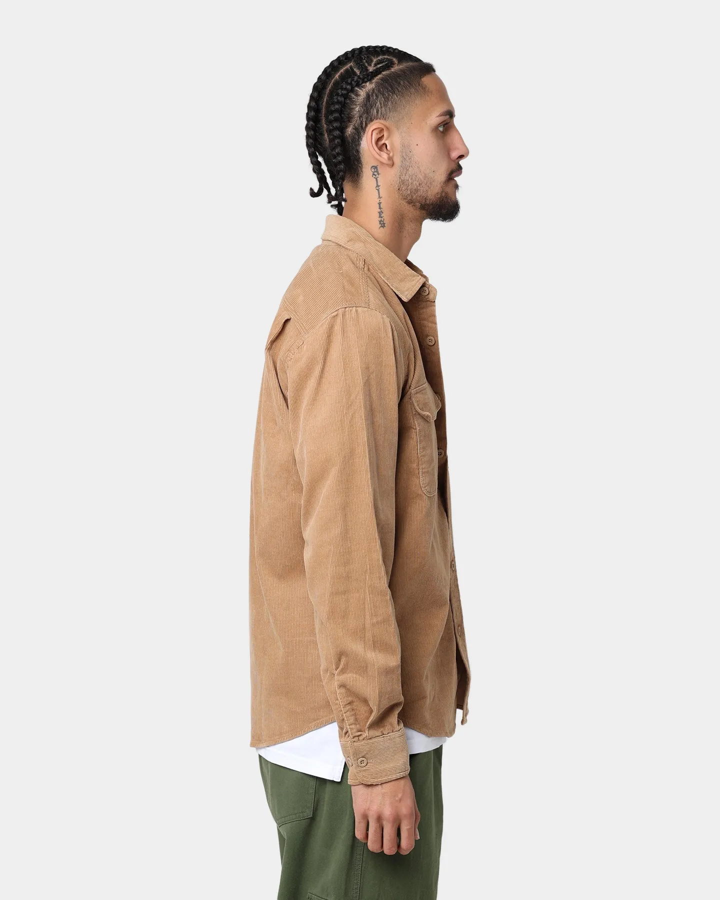 Brixton Bowery Corduroy Long Sleeve Button Up Mojave