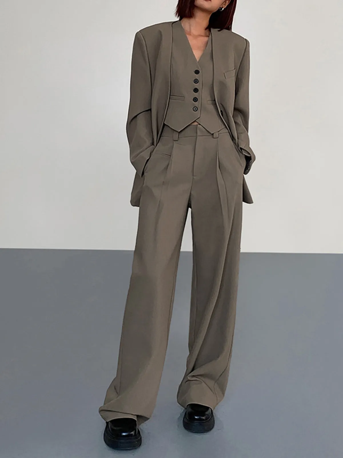 Business Casual Graceful Pleat Dress Pants