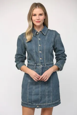 Button Front Denim Dress