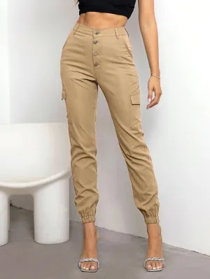 Buttoned Regular Fit Cargo Pants