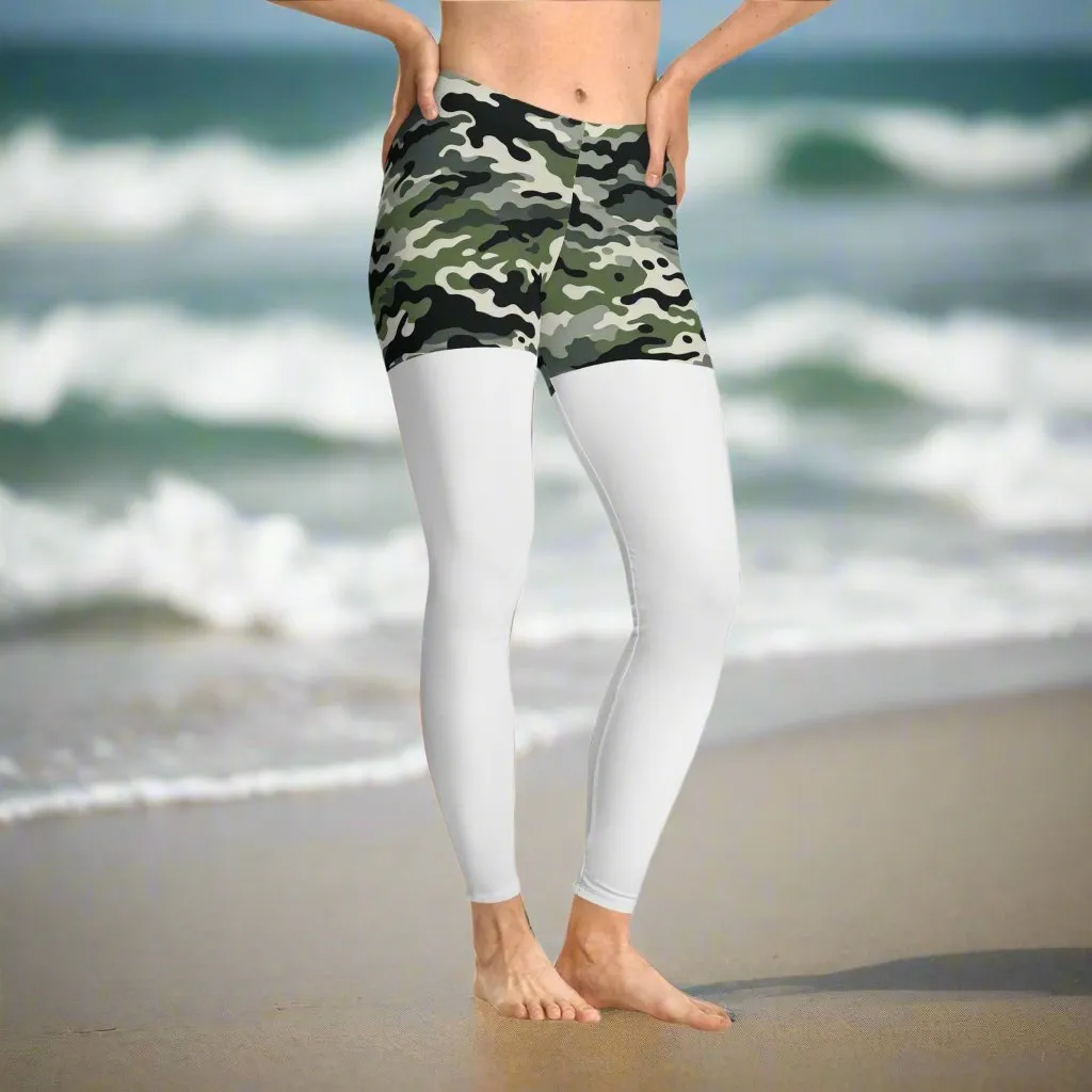 Camo Shorts - Leggings - White