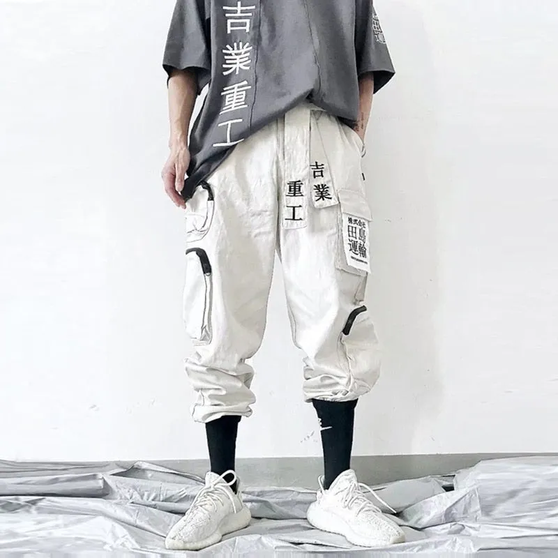 Cargo Tactics Hip Hop Elastic Waist Streetwear Style Men Pants