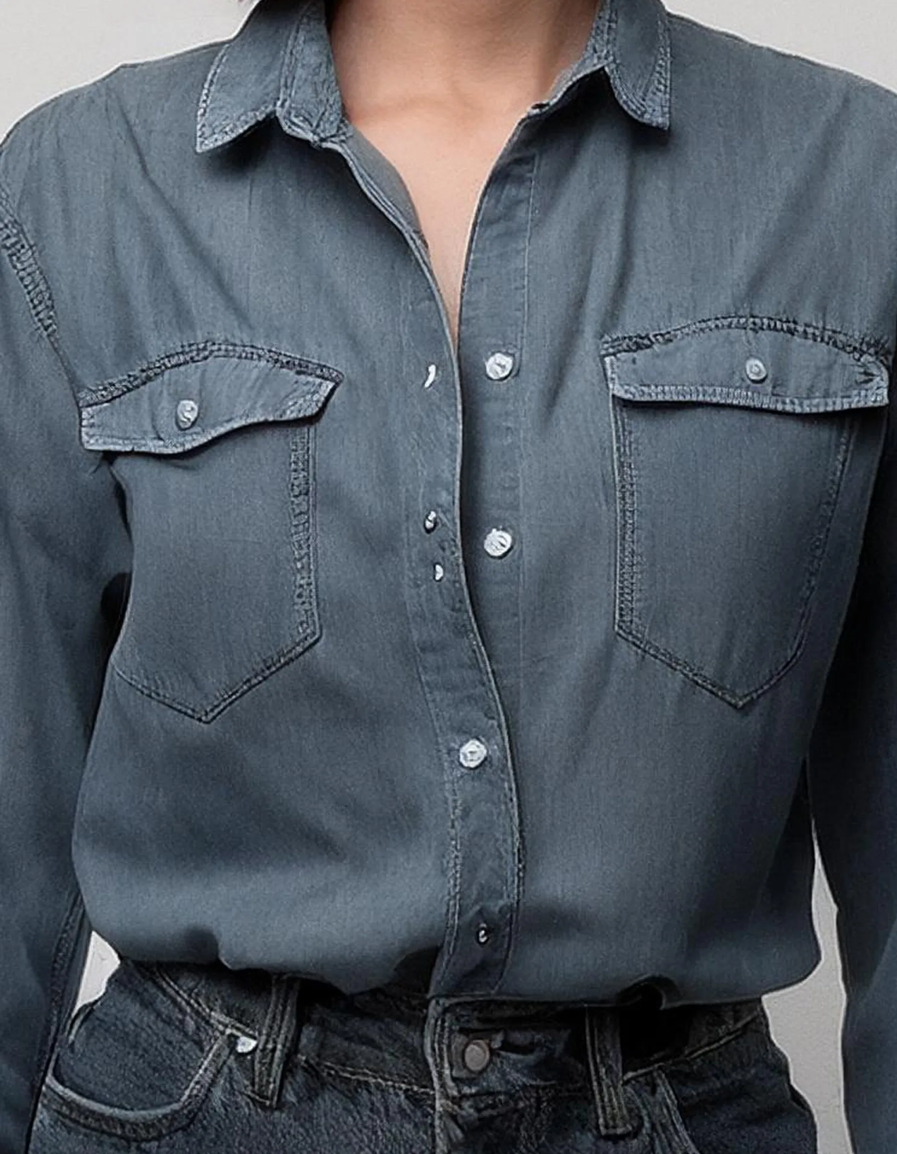 Charcoal-colored Denim Shirt