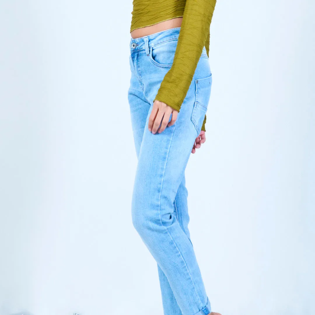 Classic mid-rise straight jeans wholesale