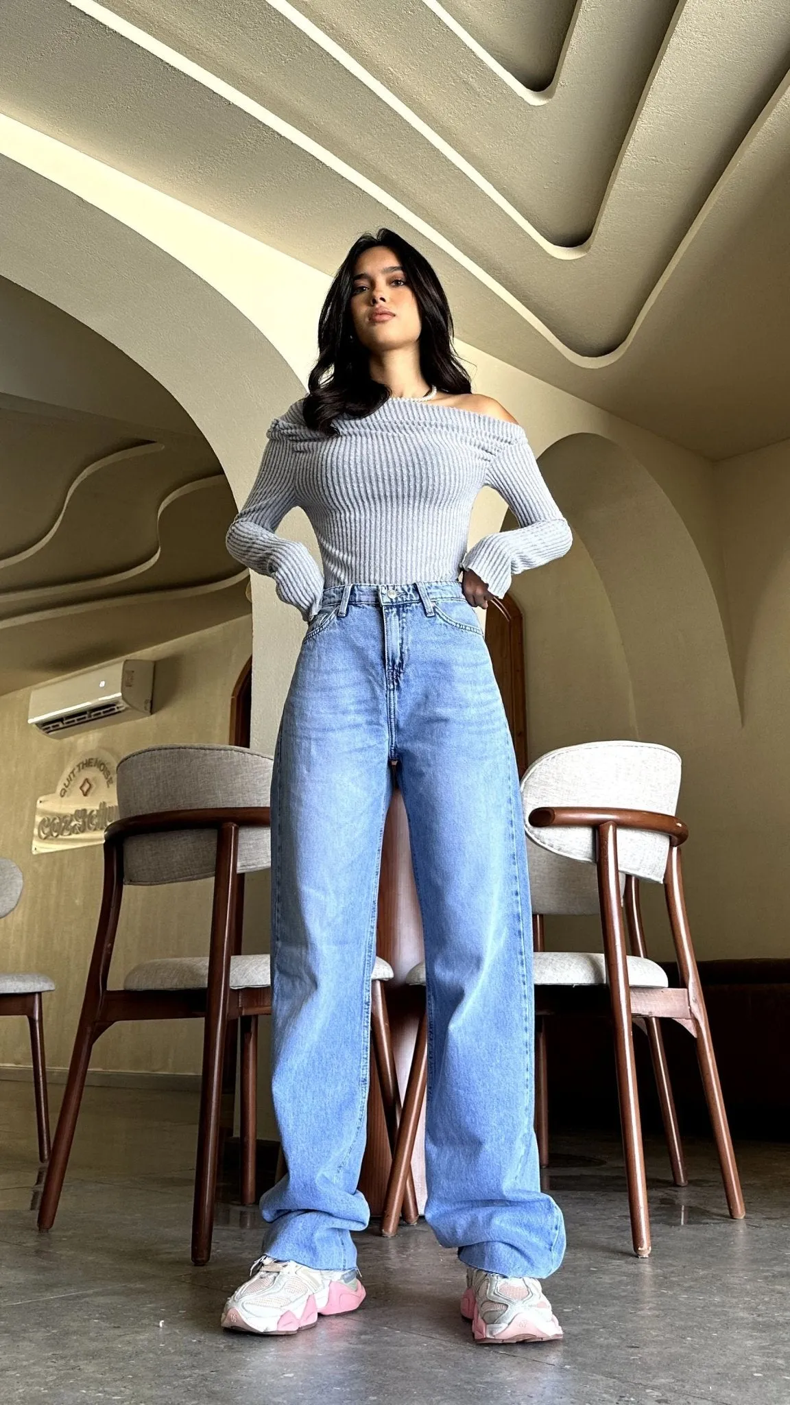 Classic Straight Leg - Light Blue Unfinished Hem Jeans.