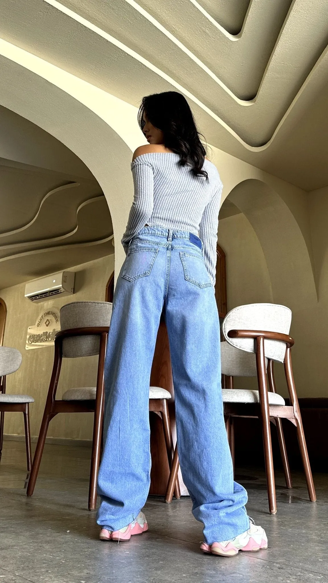 Classic Straight Leg - Light Blue Unfinished Hem Jeans.