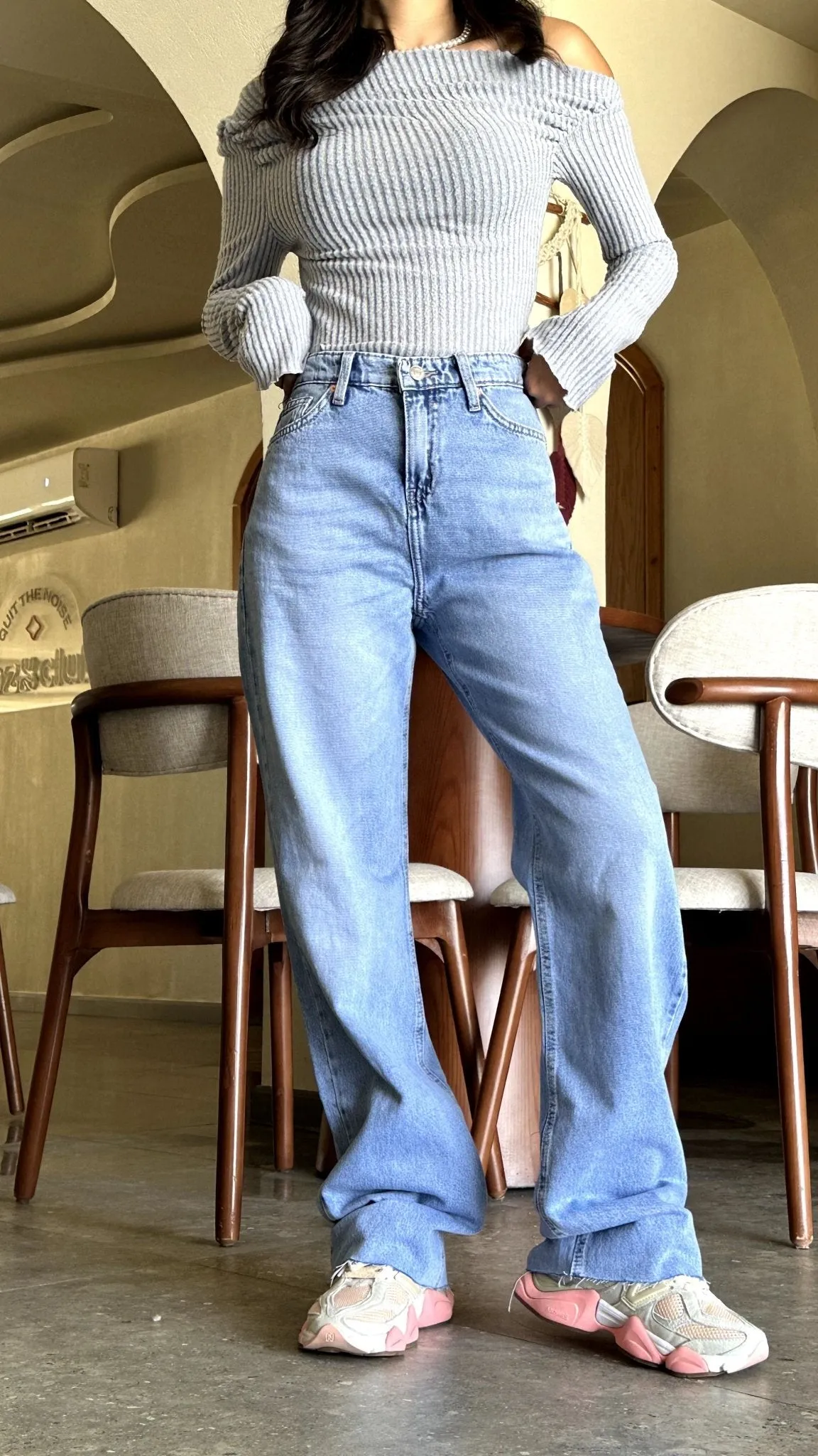 Classic Straight Leg - Light Blue Unfinished Hem Jeans.