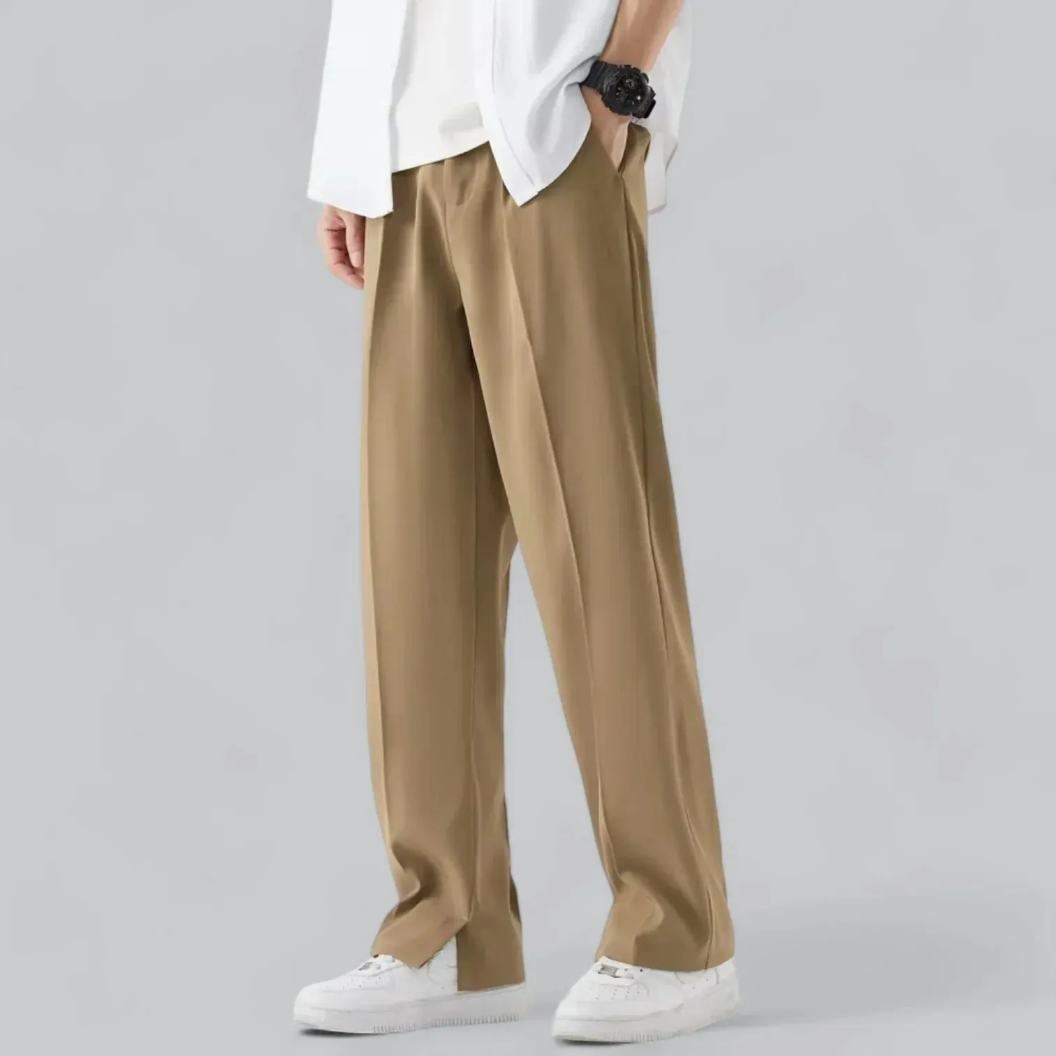 Contemporary Men's Wide-Leg Trousers for Everyday Comfort