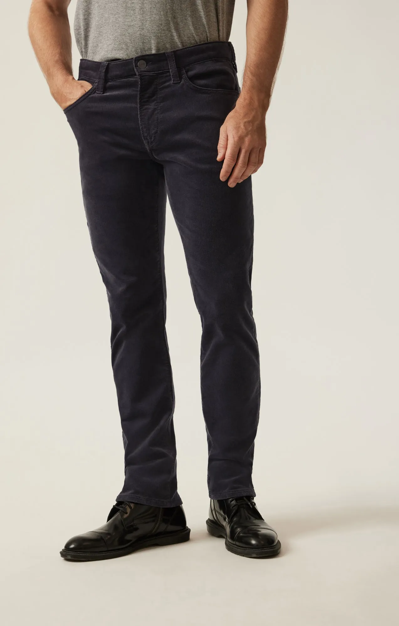 Cool Tapered Leg Pants in Charcoal Cord