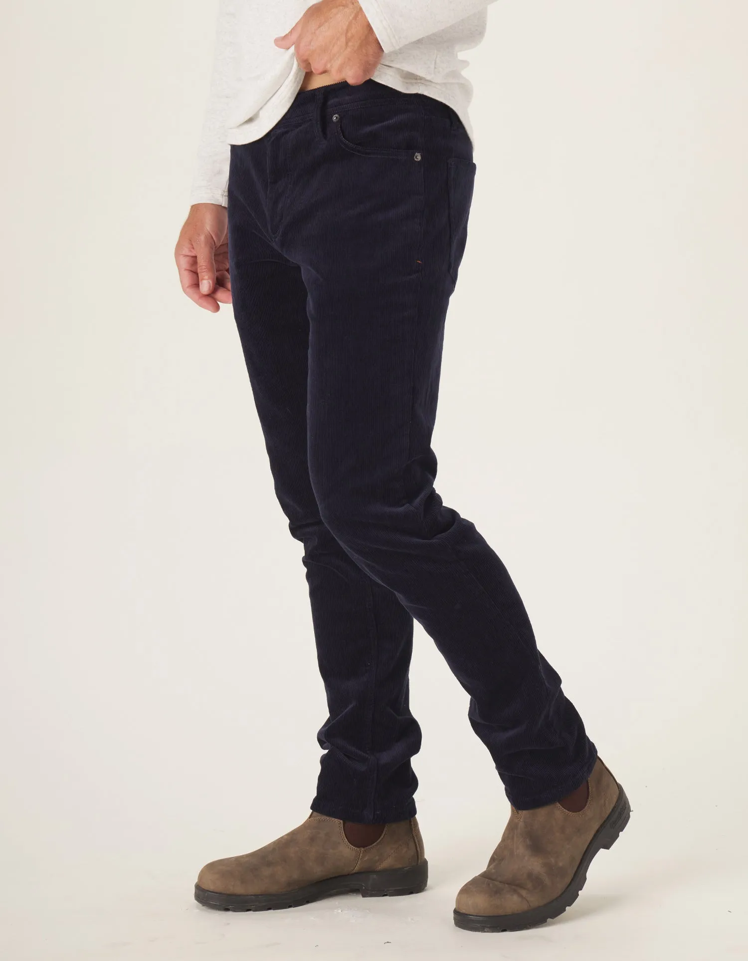 Cord 5 Pocket Pant in Navy