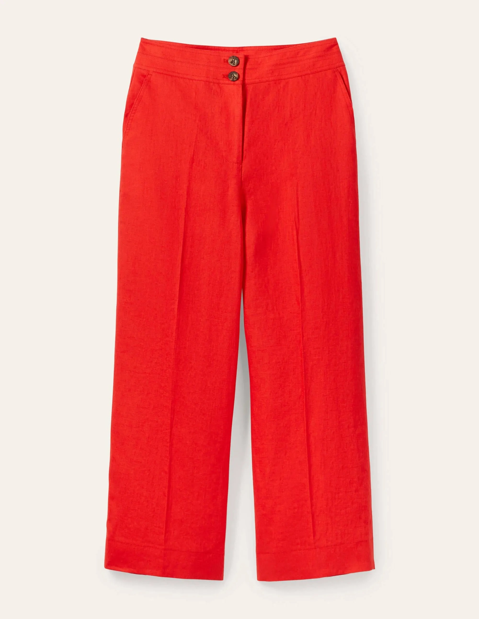 Cornwall Linen Trousers-Cherry Red