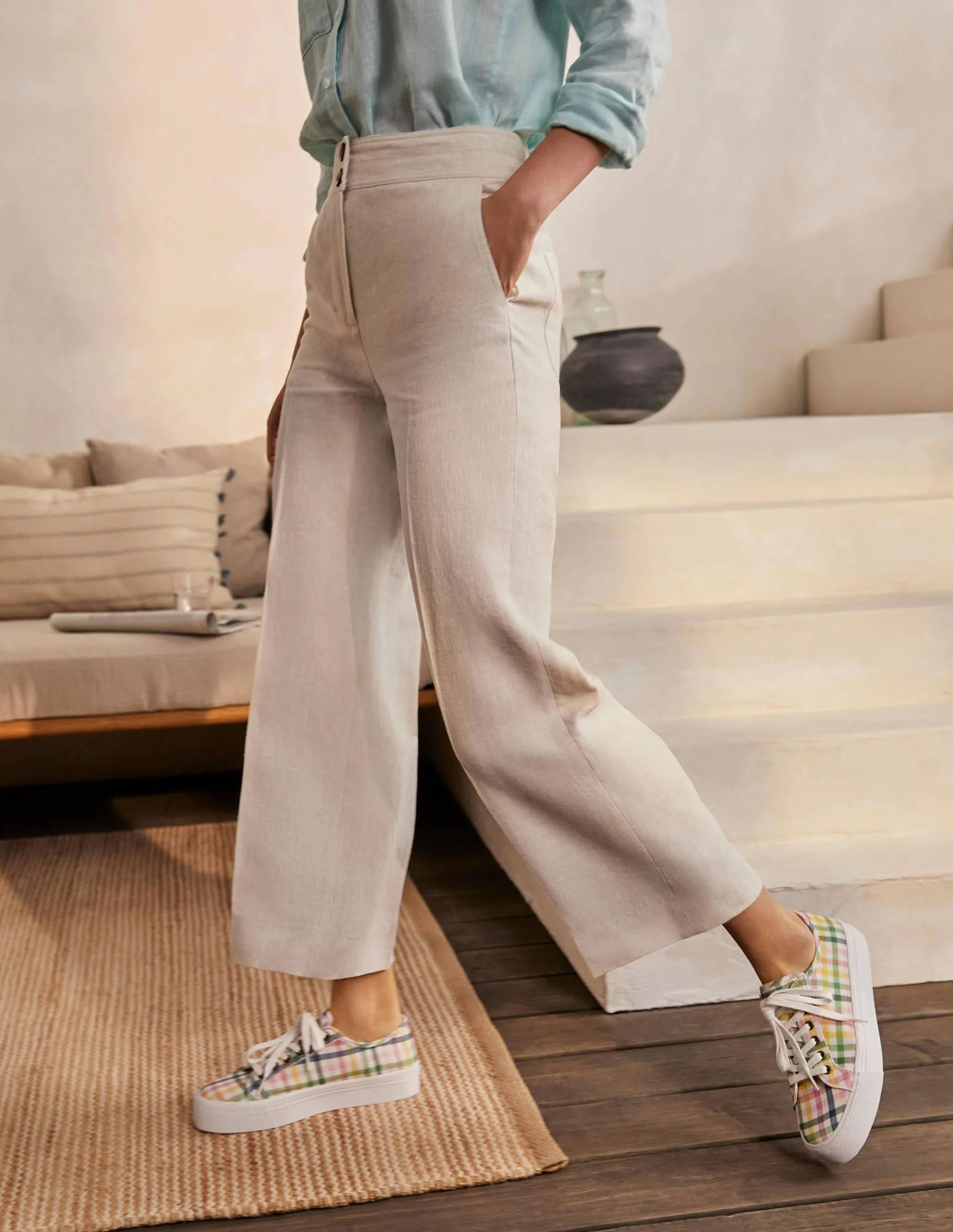 Cornwall Linen Trousers-Natural