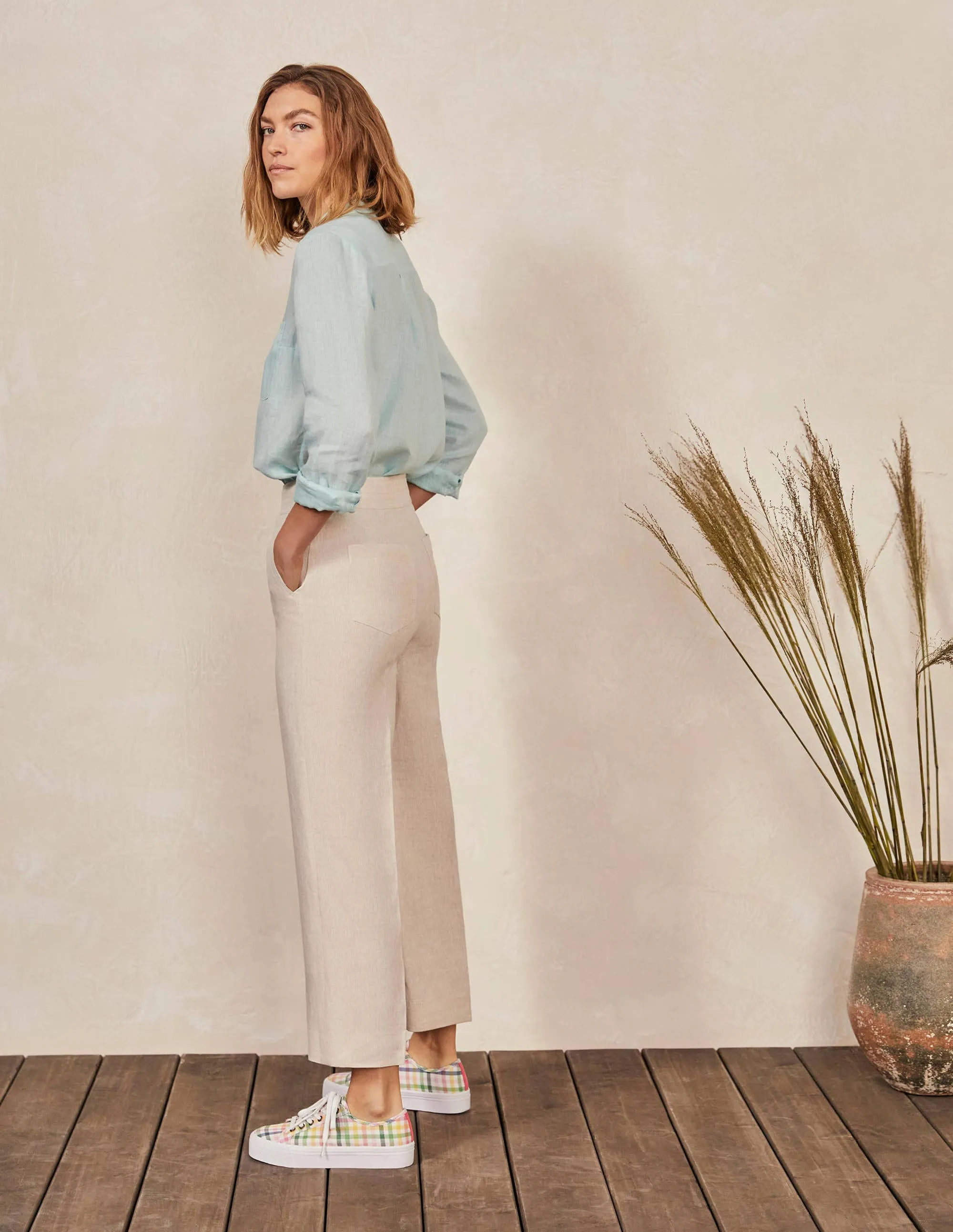 Cornwall Linen Trousers-Natural