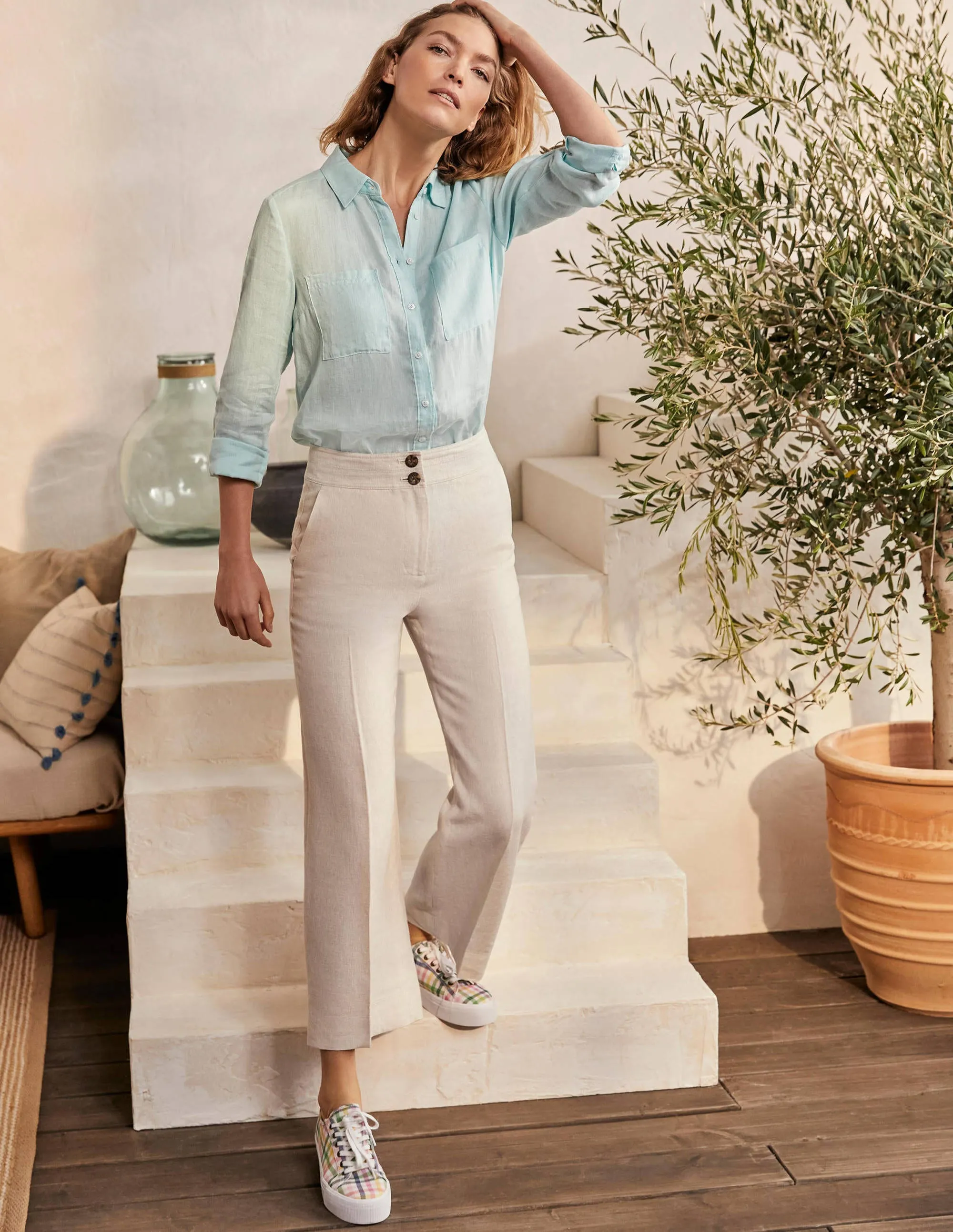 Cornwall Linen Trousers-Natural