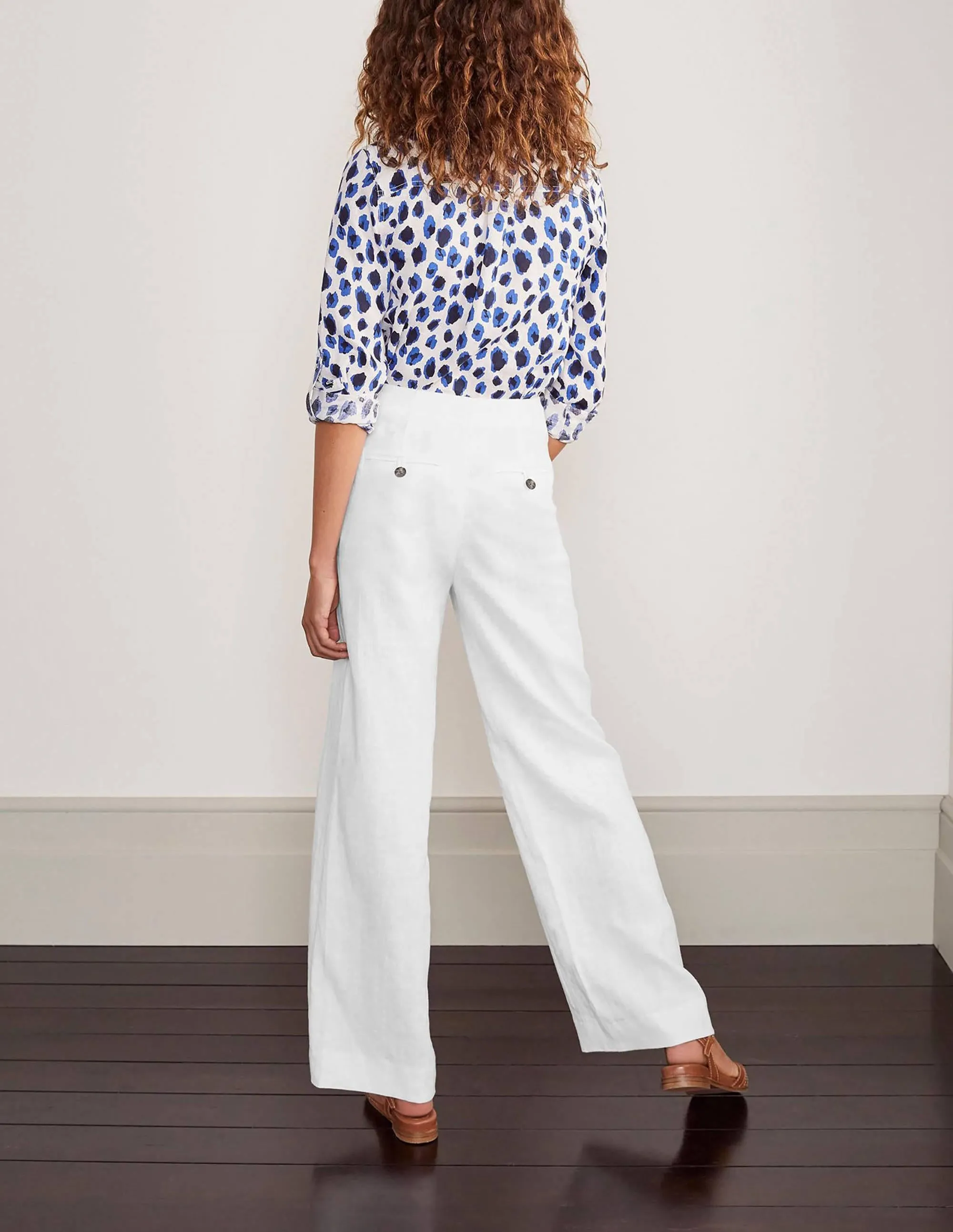 Eldon Linen Trousers-White