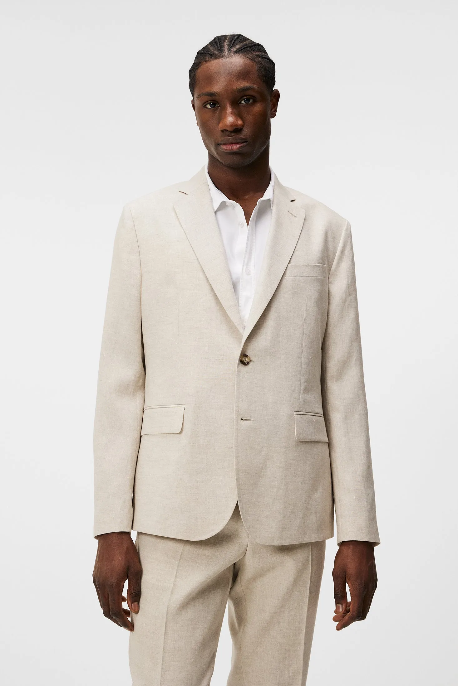 Elton U Super Linen Blazer / Moonbeam