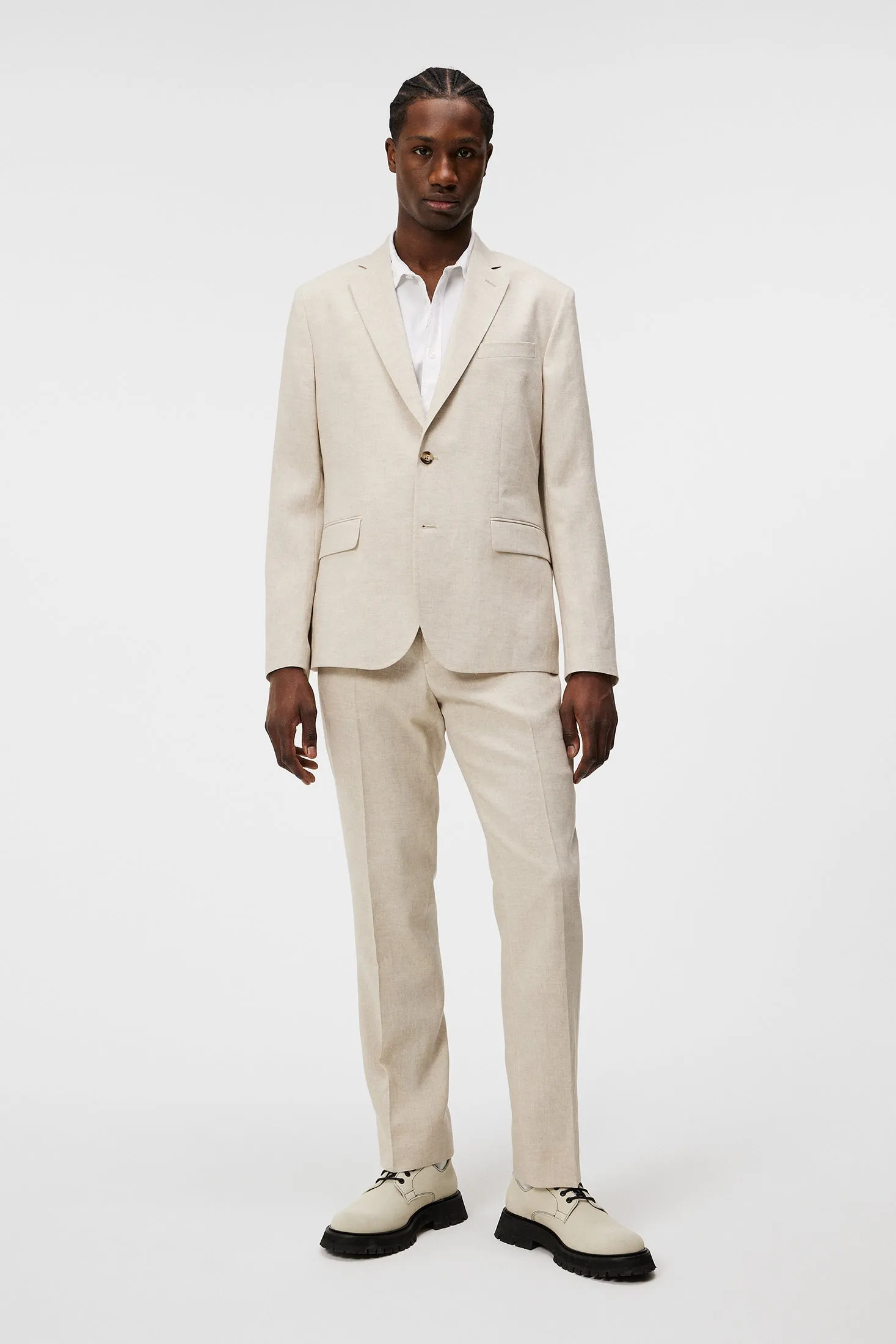 Elton U Super Linen Blazer / Moonbeam