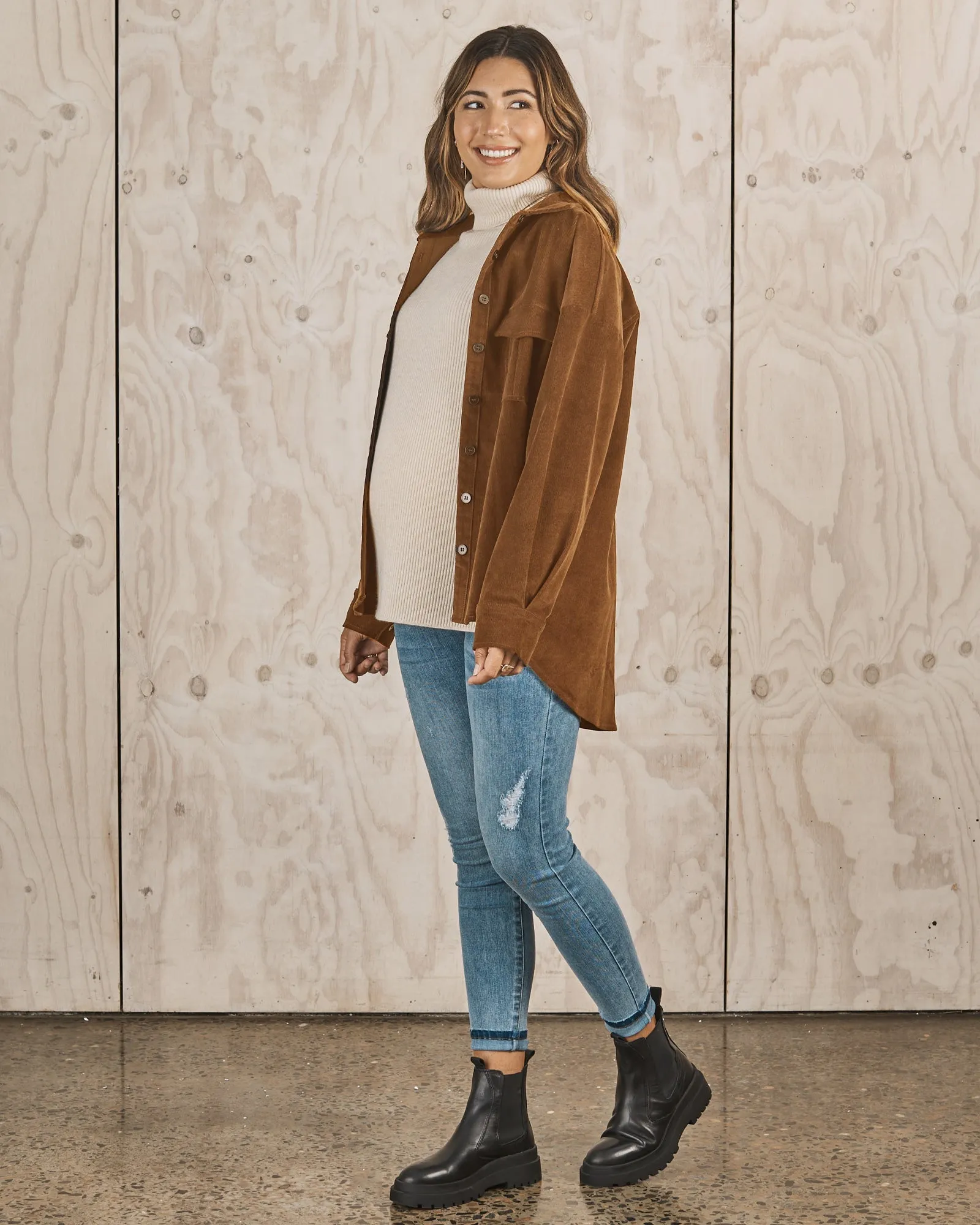 Estella Maternity Corduroy Jacket - Camel