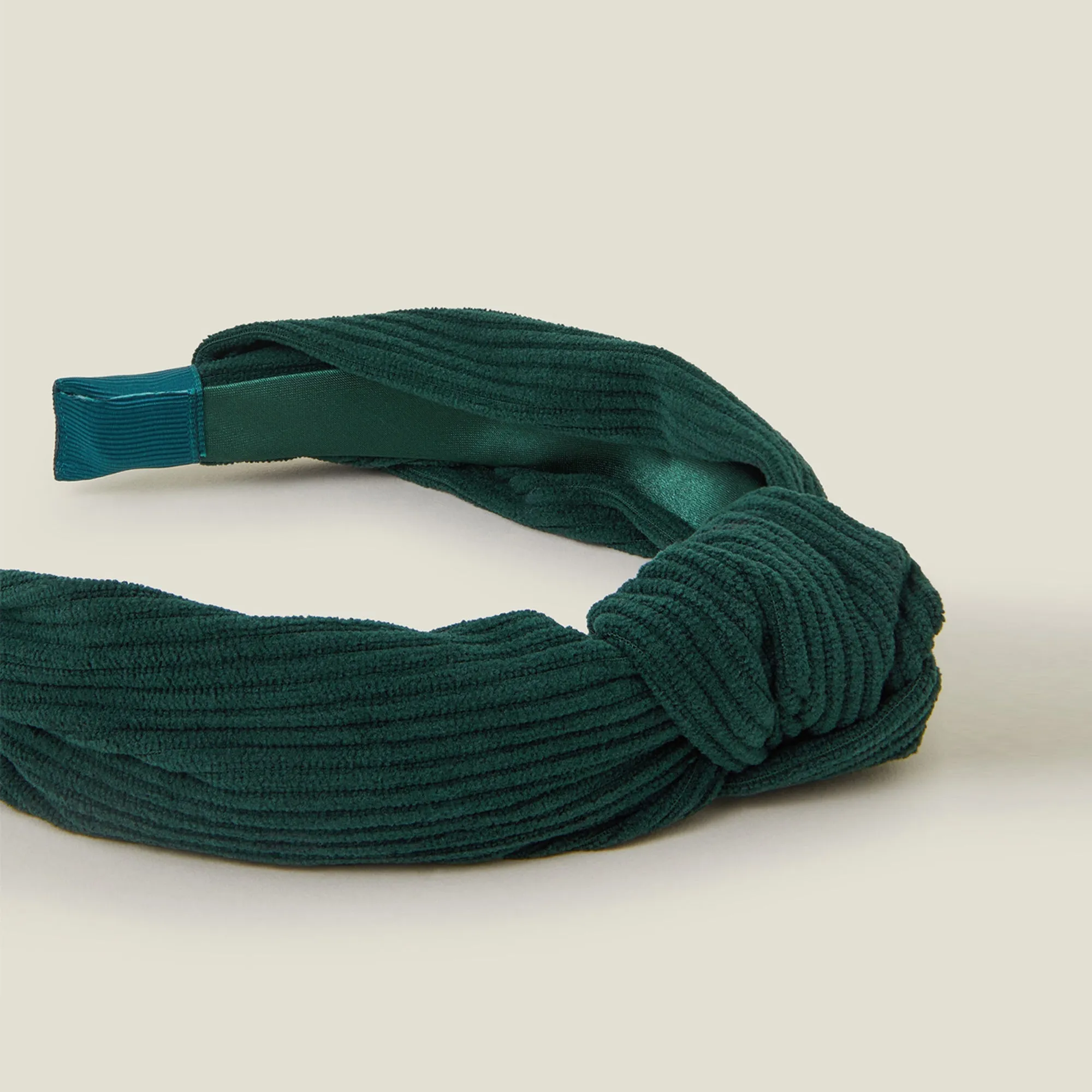 Green Corduroy Knot Headband