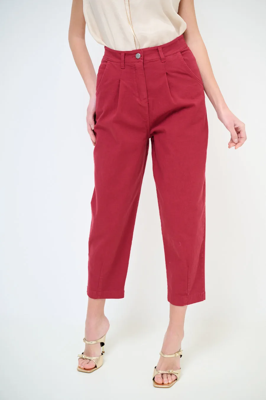 High-waisted tapered ankle trousers wholesale