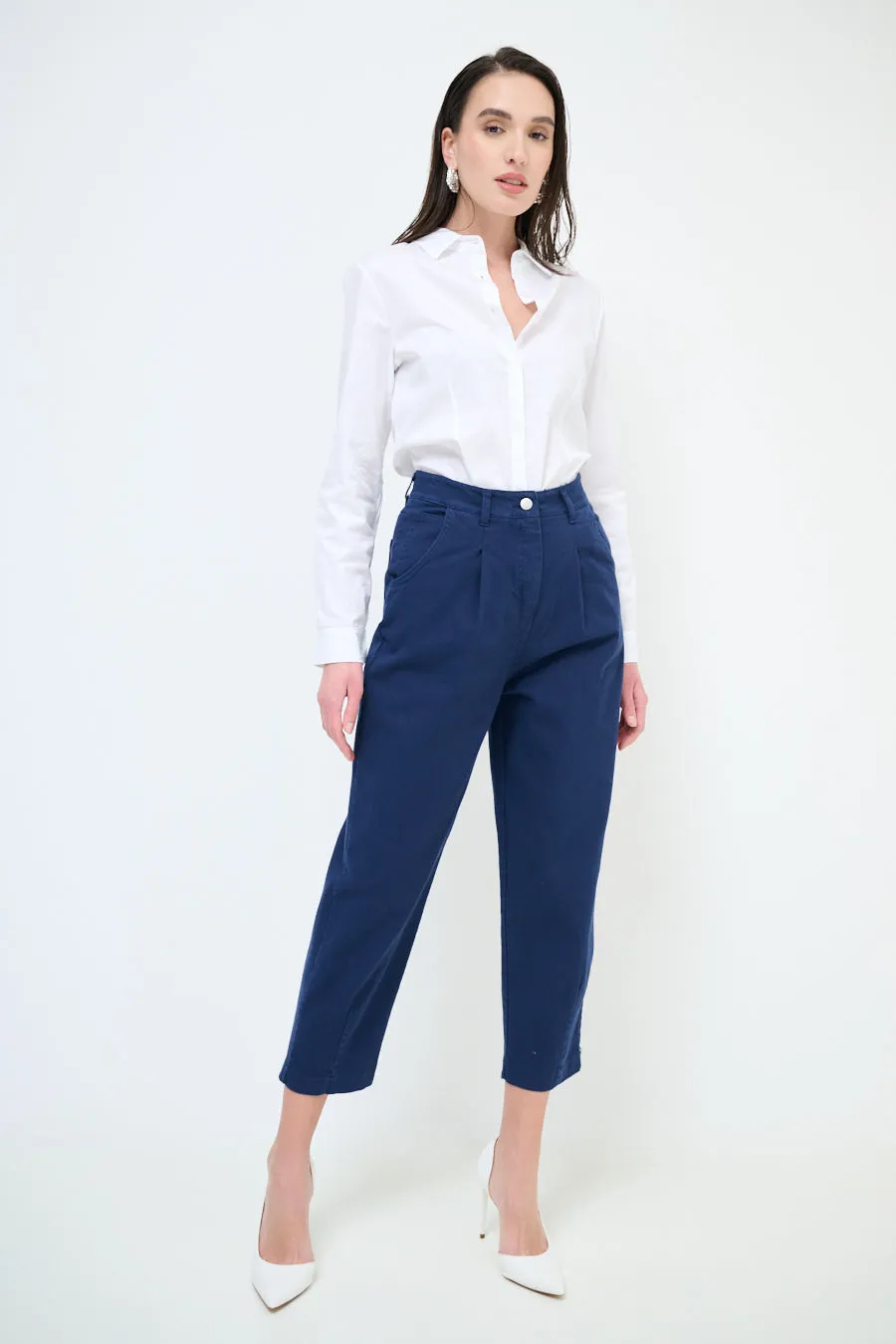 High-waisted tapered ankle trousers wholesale