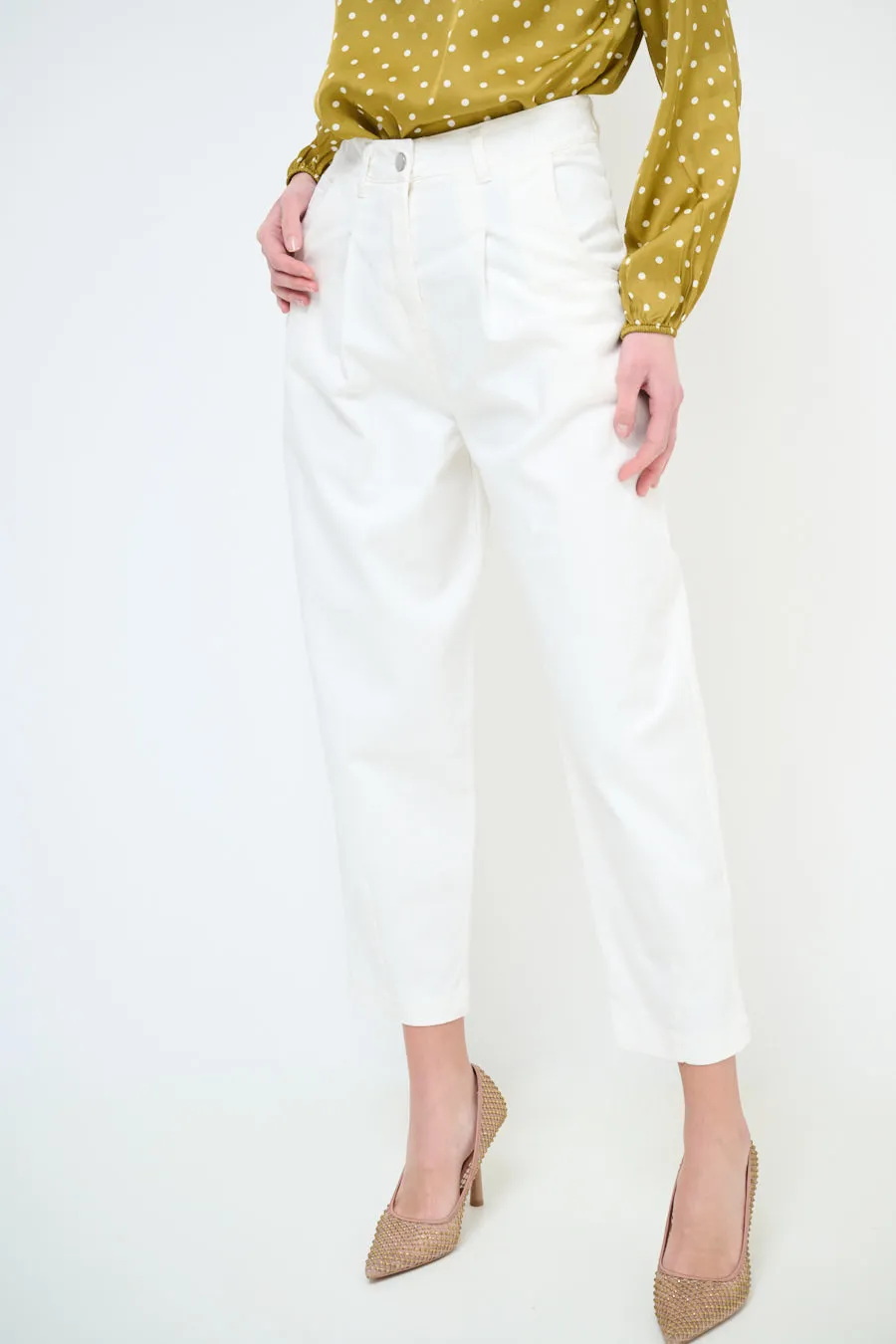 High-waisted tapered ankle trousers wholesale