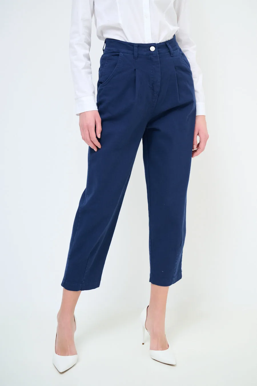 High-waisted tapered ankle trousers wholesale